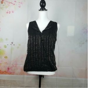 Jessica Simpson Sports Wear Beaded Black Top NWT